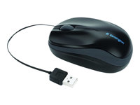 Kensington Pro Fit Retractable Mobile - Mus - optisk - 3 knapper - kablet - USB - svart K72339EU