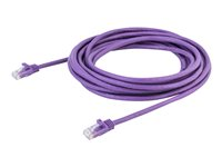 StarTech.com 5m CAT6 Ethernet Cable, 10 Gigabit Snagless RJ45 650MHz 100W PoE Patch Cord, CAT 6 10GbE UTP Network Cable w/Strain Relief, Purple, Fluke Tested/Wiring is UL Certified/TIA - Category 6 - 24AWG (N6PATC5MPL) - Koblingskabel - RJ-45 (hann) til RJ-45 (hann) - 5 m - CAT 6 - uten hindringer - purpur N6PATC5MPL