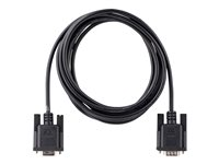 StarTech.com 3m RS232 Serial Null Modem Cable, Crossover Serial Cable w/Al-Mylar Shielding, DB9 Serial COM Port Cable Female to Male, Compatible w/DTE Devices - Tool-Less Design w/Thumbscrews, Black, F/M (9FMNM-3M-RS232-CABLE) - Null modem-kabel - DB-9 (hunn) til DB-9 (hann) - 3 m - overkrysning, tommelskruer, formstøpt - svart 9FMNM-3M-RS232-CABLE