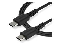StarTech.com 2m USB C Charging Cable, Durable Fast Charge & Sync USB 2.0 Type C to USB C Laptop Charger Cord, TPE Jacket Aramid Fiber M/M 60W Black, Samsung S10, S20 iPad Pro MS Surface - Heavy Duty and Rugged - USB-kabel - 24 pin USB-C (hann) rett til 24 pin USB-C (hann) rett - USB 2.0 - 2 m - svart - for P/N: CDP2HDUACP2, SECTBLTDT, STNDTBLTMOB RUSB2CC2MB
