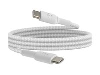 Belkin BoostCharge - USB-kabel - 24 pin USB-C (hann) til 24 pin USB-C (hann) - 1 m - hvit CAB004BT1MWH