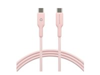 dbramante1928 re-charge - USB-kabel - USB-C (hann) til USB-C (hann) - 1.5 m - flettet kabel, USB-C Power Delivery (60W) - rosa CB20CCPI7206