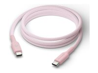 dbramante1928 re-charge - USB-kabel - 24 pin USB-C (hann) til 24 pin USB-C (hann) - 1.5 m - flettet kabel, USB-C Power Delivery (60W) - rosa CB20CCPI7206