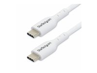 StarTech.com 3.3ft (1m) USB-C Charging Cable, Charge & Sync, 60W (3A) PD, USB 2.0 Laptop Charger Cable - White USB C Charging Cord - USB-kabel - 24 pin USB-C (hann) til 24 pin USB-C (hann) - USB 2.0 - 3 A - 1 m - halogenfri, passiv, USB Power Delivery (60W), støtte for Power Delivery 2,0 - hvit USB2CC1MNCWHE