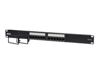 Eaton Tripp Lite Series 12-Port Cat6 Cat5 Patch Panel 568B 110 Punch Down Rackmount RJ45 1URM TAA - Koblingspanel - CAT 6 - 1U - 19" - 12 porter N252-012