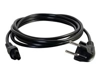 C2G Laptop Power Cord - Strømkabel - IEC 60320 C5 til power CEE 7/7 (hann) - AC 250 V - 3 m - formstøpt - svart - Europa 80608